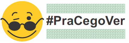 Logotipo da campanha pelo uso da hashtag Pra Cego Ver