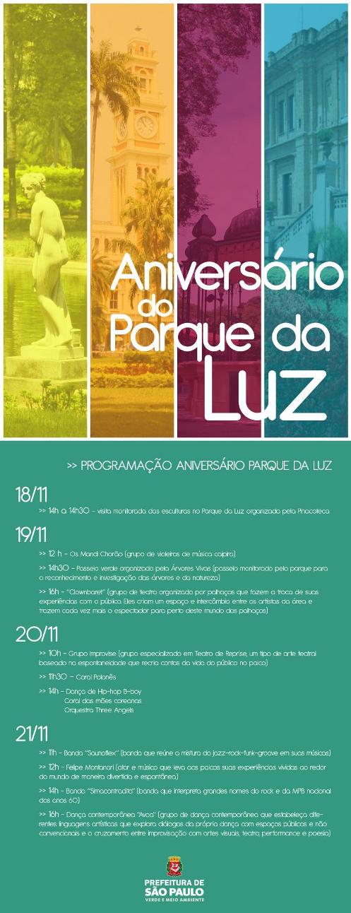 aniversário do parque da luz