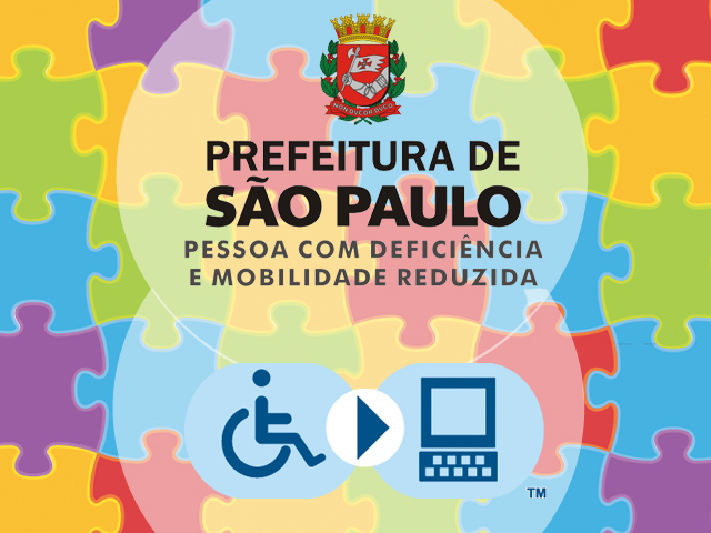 Logotipo da Secretaria Municipal da Pessoa com Deficiência e Mobilidade Reduzida e essential acessibility