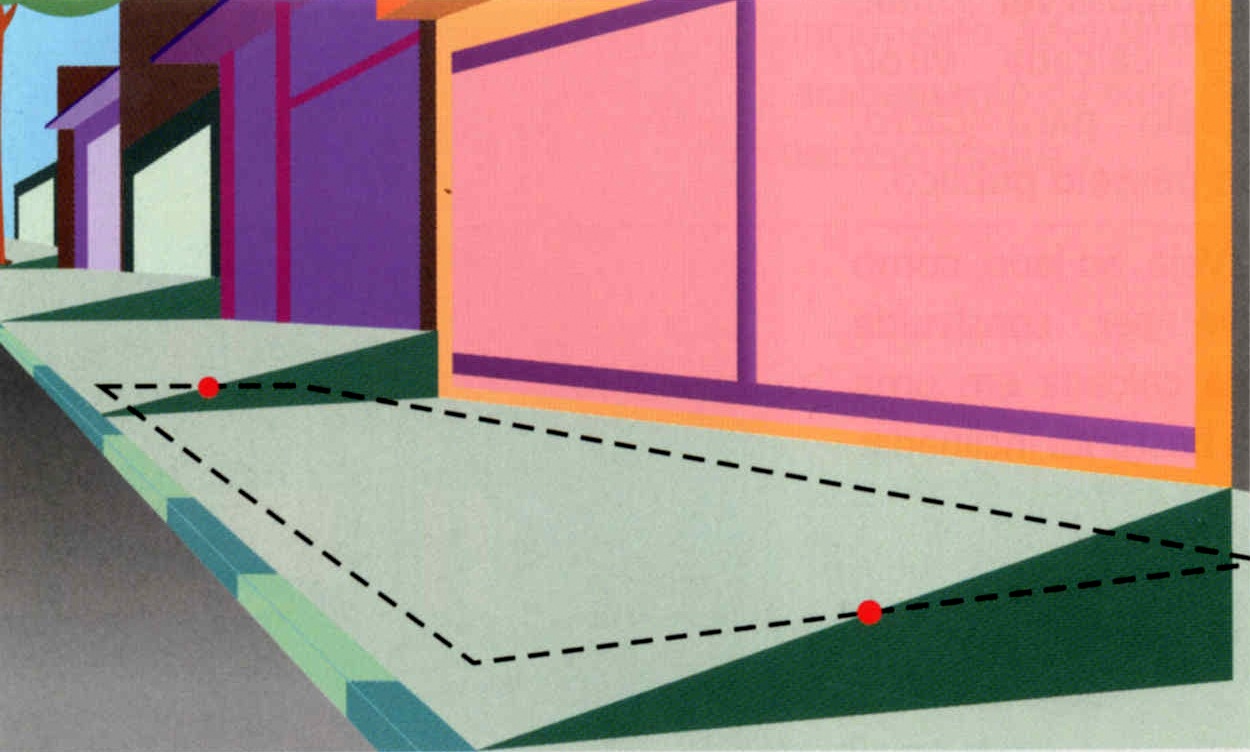 Ilustração de calçada com degraus 