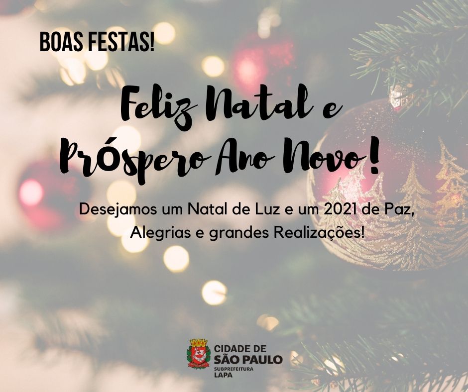 Boas Festas! | Subprefeitura Lapa | Prefeitura da Cidade de São Paulo