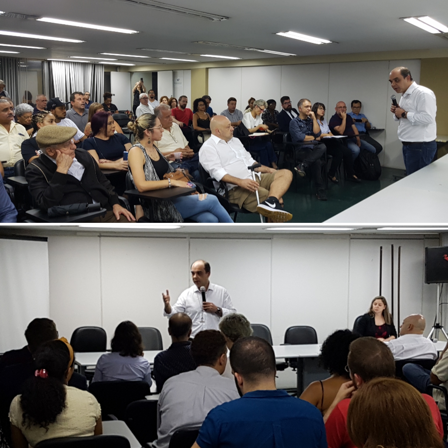 Montagem com duas fotos do Subprefeito com os novos conselheiros