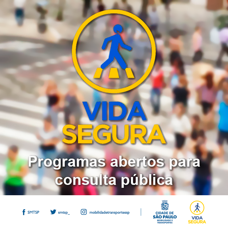 Imagem com o logo do programa Vida Segura e abaixo o texto programas abertos para consulta pública