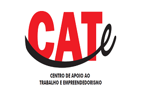 No logo mostra está escrito CATe e embaixo centro de apoio ao trabalho e empreendedorismo.