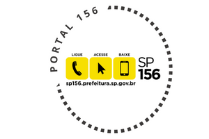 Imagem em círculo com logo do portal 156 dentro