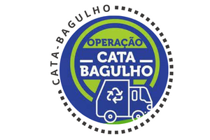 Imagem em círculo com arte sobre cata-bagulho dentro