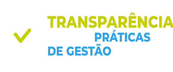 Fundo cinza com o titulo de transparência e boas práticas de gestão