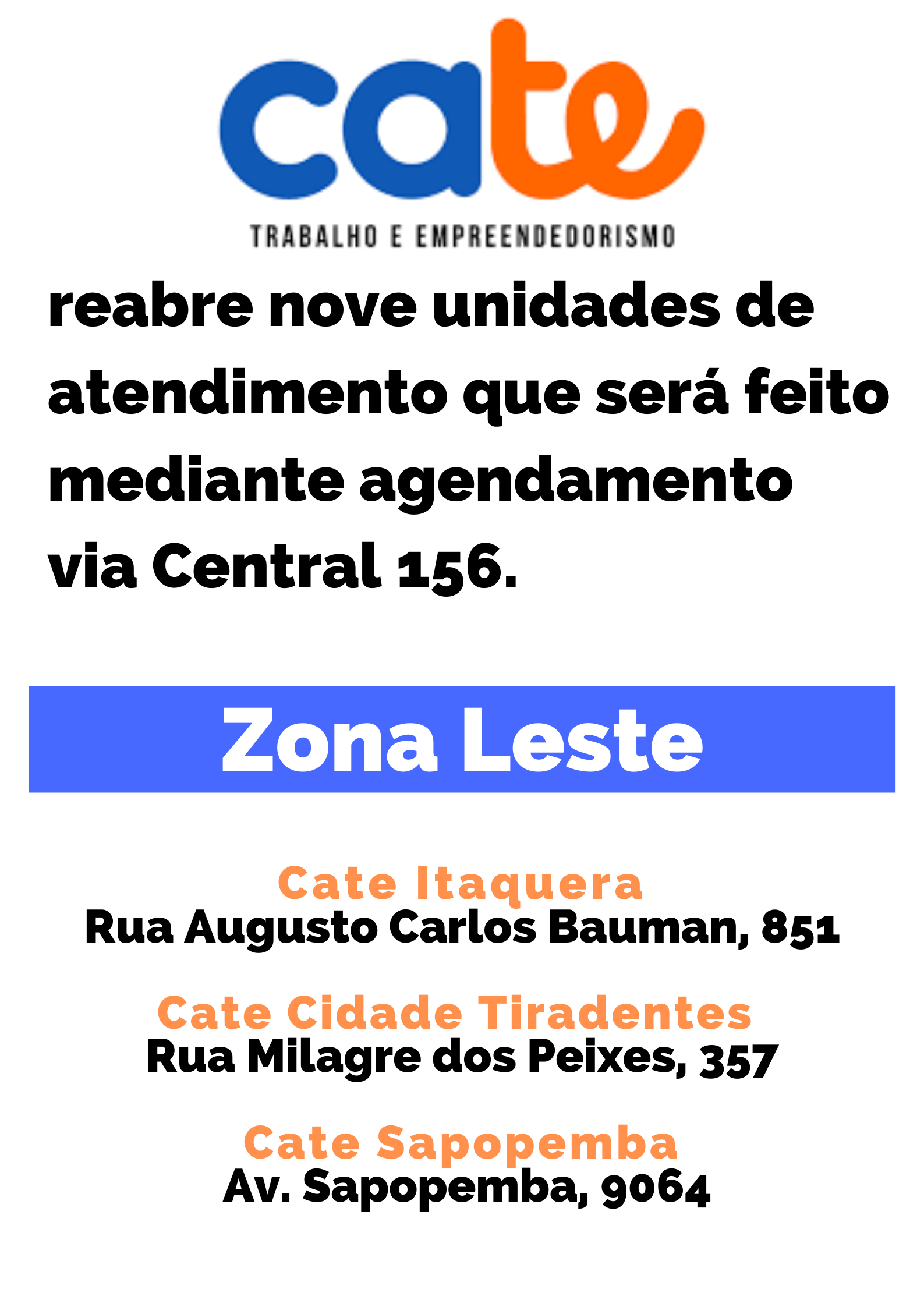 Cate reabre a partir de quarta (29) para realizar seguro