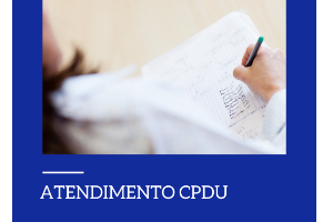 papel e caneta e legenda Atendimento CPDU