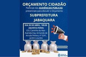 Participe das Audiências Públicas presenciais para discutir o Orçamento Municipal