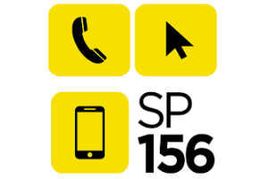 Logo do porta 156 em amarelo