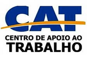 Imagem de fundo branca com o logotipo do serviço, CAT - Centro de Apoio ao trabalhador.