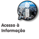 Logo do Acesso a Informação vazado com a imagem da cidade de SP dentro. No canto inferior à esquerda os dizeres Acesso a Informação na cor preta.