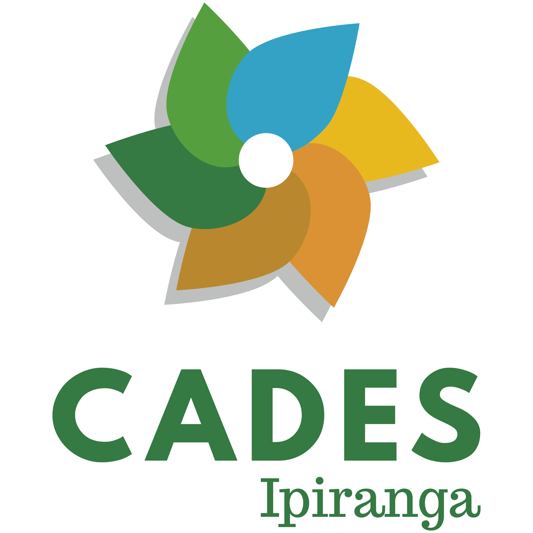 Logo colorido com fundo branco escrito CADES Ipiranga.