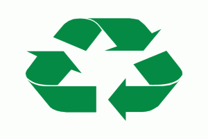 A imagem mostra três setas em círculo, na cor verde, representando os Ecopontos