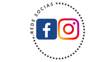 Imagem em círculo com logos do Facebook e Instagram dentro