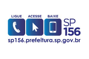 Imagem do logo do Sistema 156, com ícones do telefone, site e aplicativo mobile representando os tipos de acesso que o portal tem.