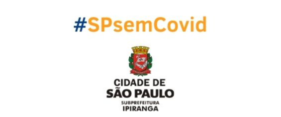 Imagem de fundo branco com o logo da Subprefeitura Ipiranga escrito #SPsemCovid.