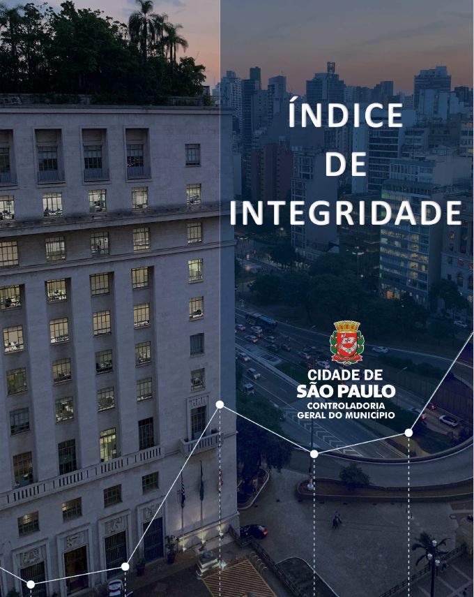 Imagem colorida mostra o prédio da prefeitura de São Paulo com a frase "Índice de Integridade"
