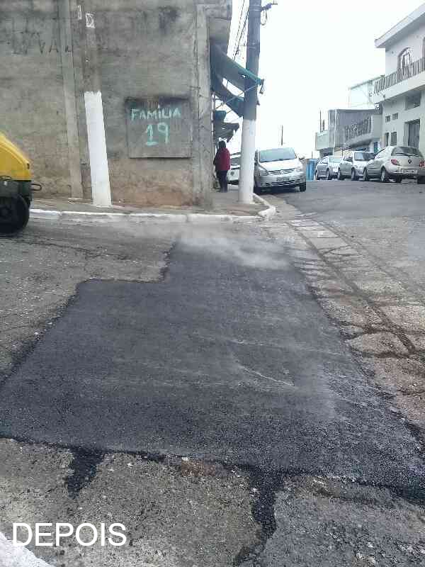 Imagem de finalização da ação de tapa-buraco pavimento conservação pavimento viário