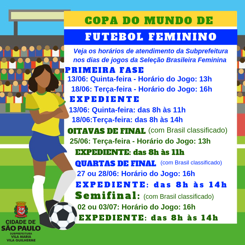 Jogos do Brasil na Copa do Mundo feminina mudam expediente em órgãos  públicos de Pernambuco; confira - Folha PE