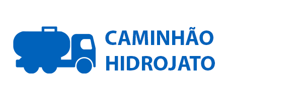 Ilustração de um caminhão de limpeza de vias públicas. Ao lado a escrita: CAMINHÃO HIDROJATO