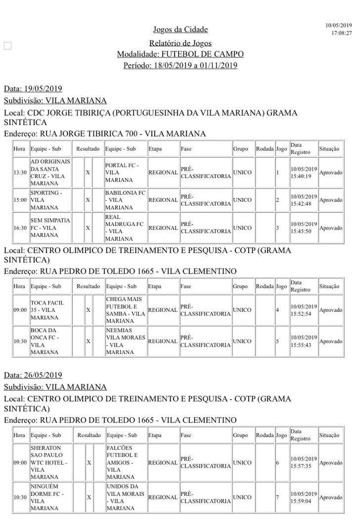 Hoje inicia a modalidade de futebol de campo na etapa