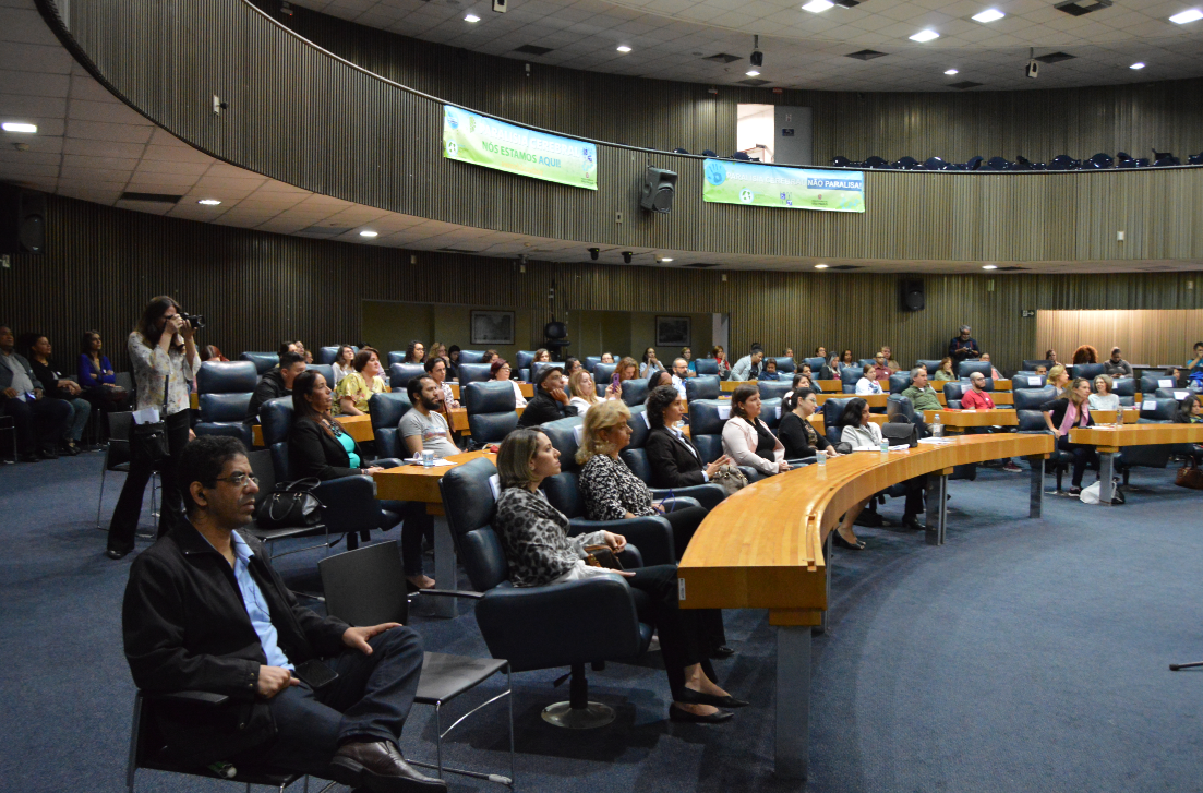 Auditório do Câmara Municipal - Convidados estão todos sentados,