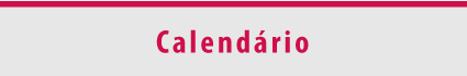 Botão cinza, com tarja fina rosa escuro superior e texto Calendário a escrito em rosa escuro centralizado