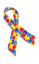 símbolo autismo fita colorida simbolizando o quebra-cabeça. 