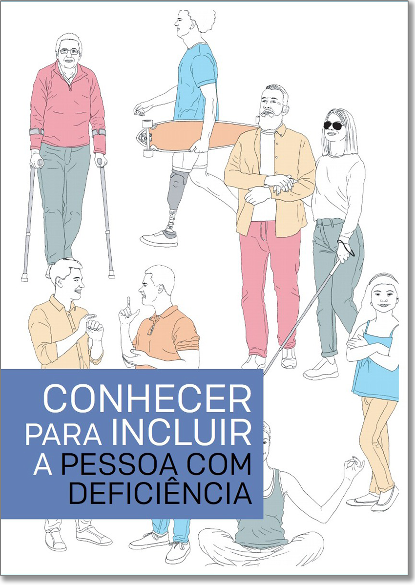 ilustração de várias pessoas com deficiência.