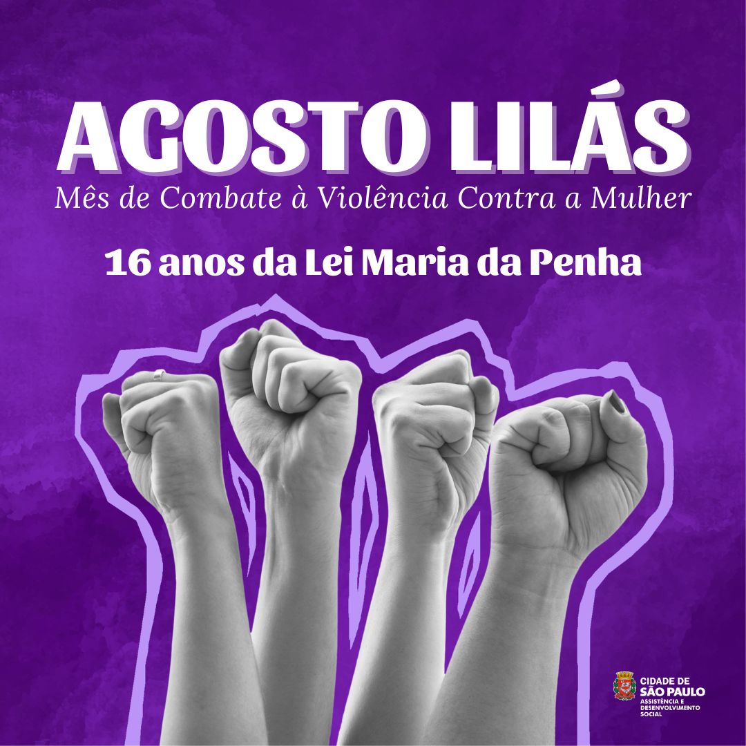 Arte gráfico com fundo roxo escuro. No topo está escrito 