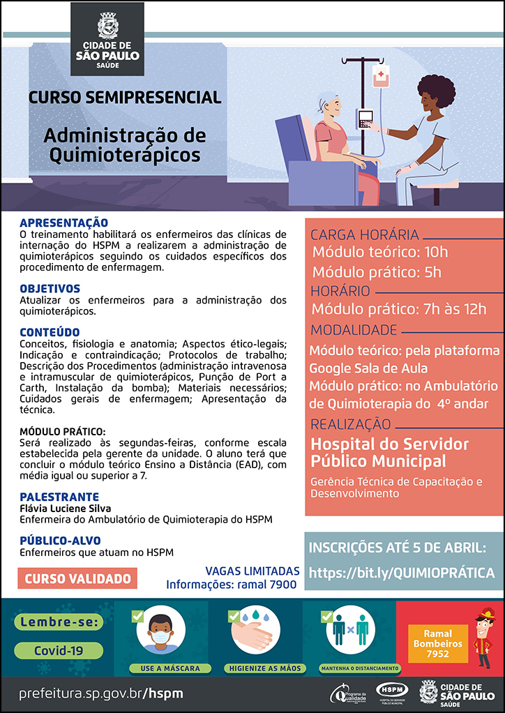 Cartaz com informações do curso