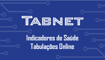 #PraCegorVer: Imagem de Fundo Azul-Marinho com vetores translúcidos brancos que representam circuitos. A escrita "TabNet Indicadores de Saúde Tabulações Online" está centralizado na imagem em escrita branca.