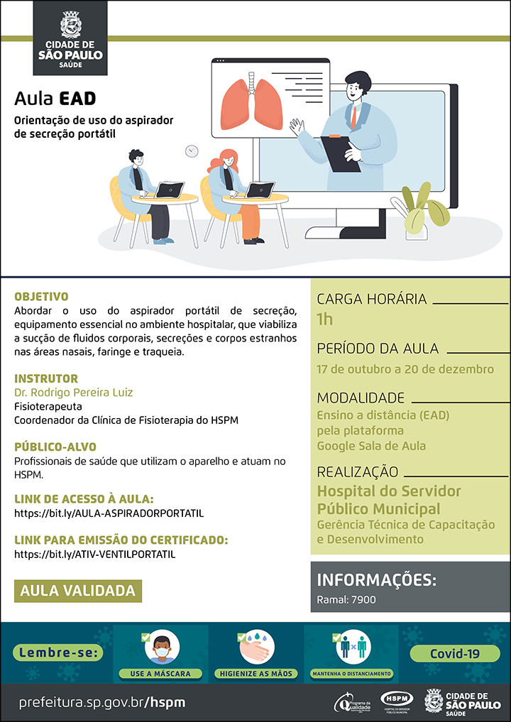 Cartaz com informações de acesso à aula