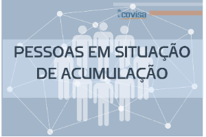 Fundo azul claro com uma rede de conceções e um grupo de pessoas em branco. . Símbolo da covisa no canto superior esquerdo. Título de azul.