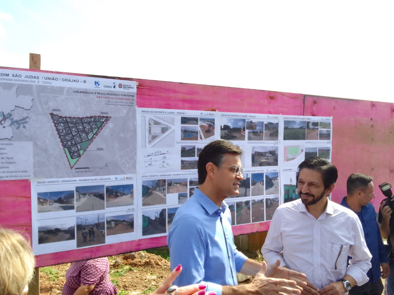 prefeito e governador anunciando entrega de obras no jardim união