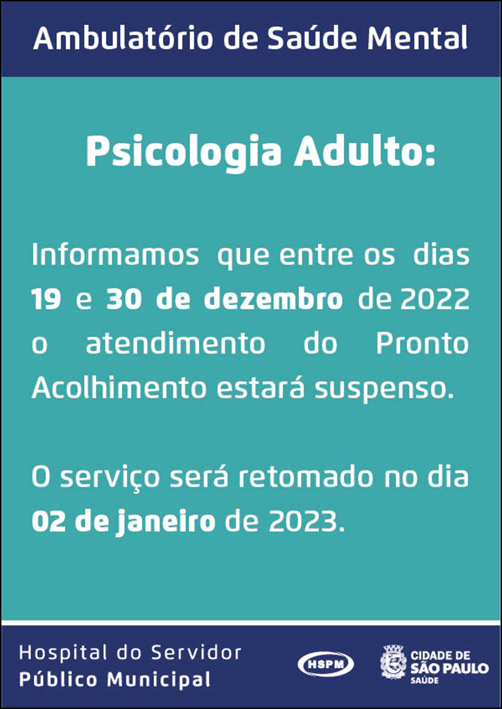 Cartaz com informações descritas acima