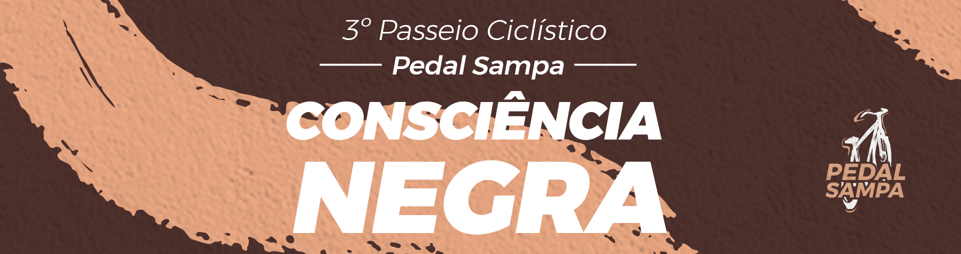 Na imagem, arte do 3º Passeio Ciclístico Pedal Sampa Consciência Negra.