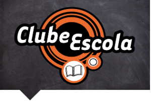 Na imagem, arte com a as escritas "Clube Escola".