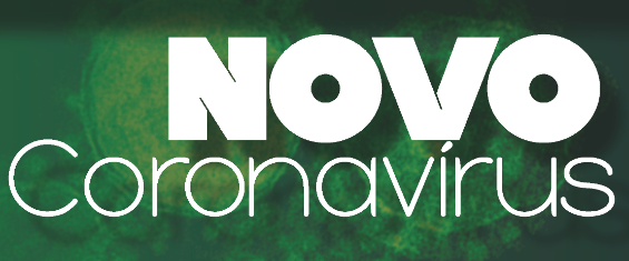 Fundo verde com dizeres em branco Novo Coronavírus