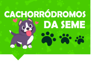 Na imagem, arte com as escritas "Cachorródromos da SEME".