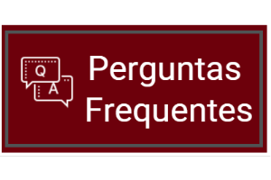 Imagem com fundo vinho, na frente as figuras de balões de conversas ao lado da frase "Perguntas Frequentes"