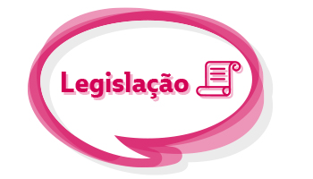Botão no formato de uma caixa de diálogo na cor rosa, fundo branco, titulo na cor rosa, e uma lustração de um pergaminho