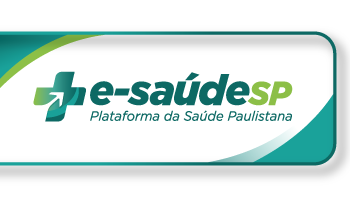 #PraCegoVer: arte possui fundo branco com detalhes na cor verde no canto superior esquerdo e no inferior direito. Centralizado há o ícone do e-saúdesp. Equivalente textual: e-saúdesp - Plataforma da Saúde Paulistana