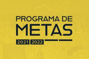 Botão amarelo escrito Programa de Metas 2021 2022