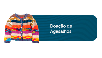 Imagem de fundo azul com um agasalho de tricô com os videos Programação Centros da Mulher
