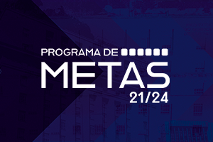 Imagem com o logo do Programa de Metas 2021/2024