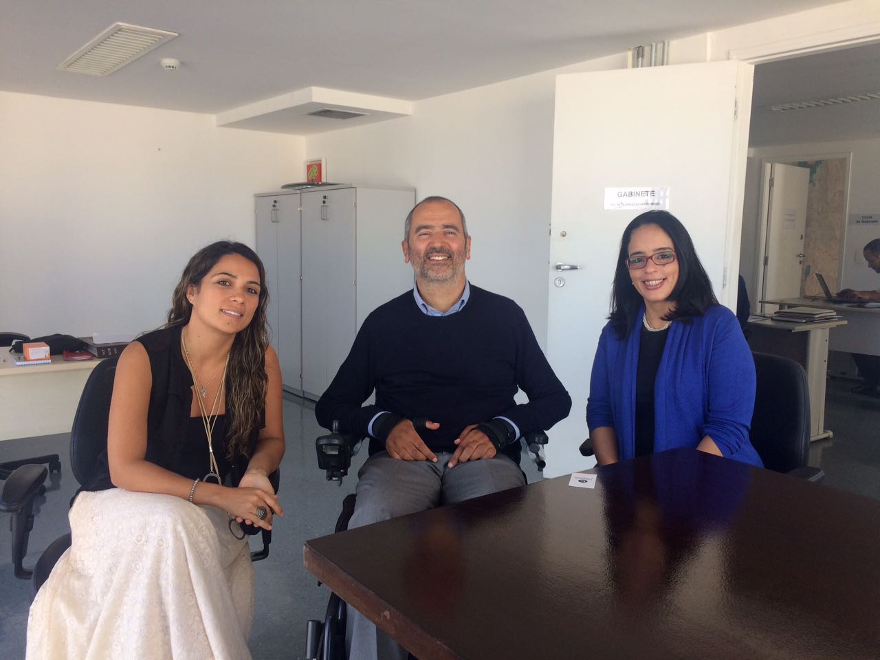 No encontro em São Paulo, Virginia Chalegre, Tarciana katter e o secretário Cid Torquato discutiram sobre acessibilidade digital.