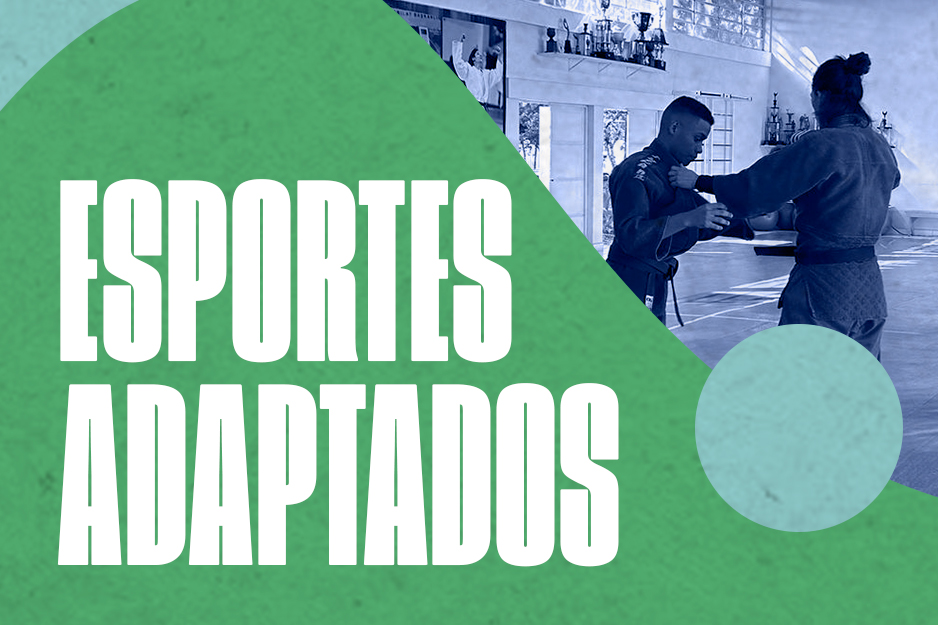 Na imagem, banner sobre esportes adaptados na Secrearia Muncipal de Esportes e Lazer.